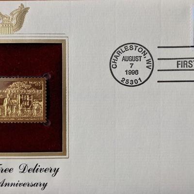 Rural Free Delivery 100th Anniversary Gold Stamp Replica First Day Cover