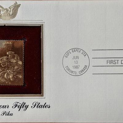 Wildlife of Our Fifty States Pika Gold Stamp Replica First Day Cover