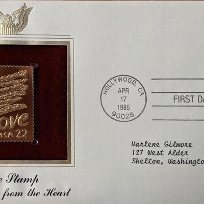 Love Stamp A Message From The Heart Gold Stamp Replica First Day Cover