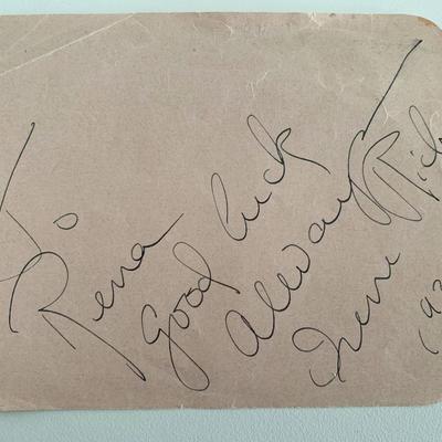 Silent film actress Irene Rich original signature