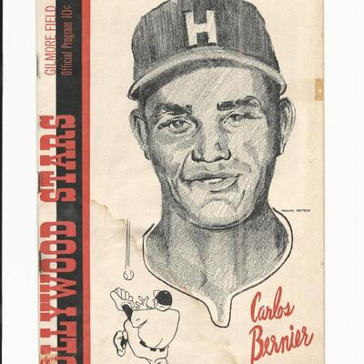 Vintage Hollywood Stars Gilmore Field Official Baseball Program