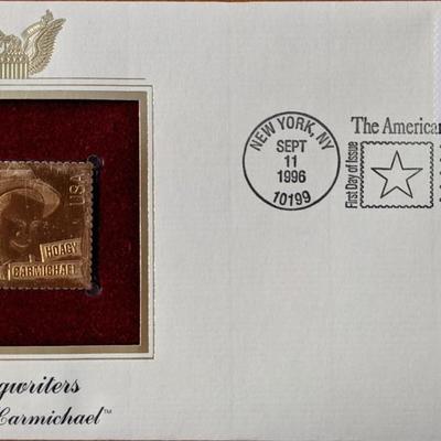 Songwriters Hoagy Carmichael Gold Stamp Replica First Day Cover