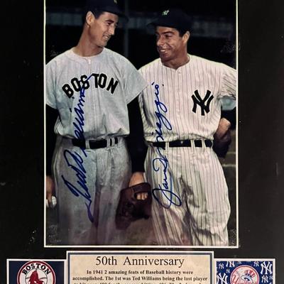 Joe DiMaggio and Ted Williams signed photo