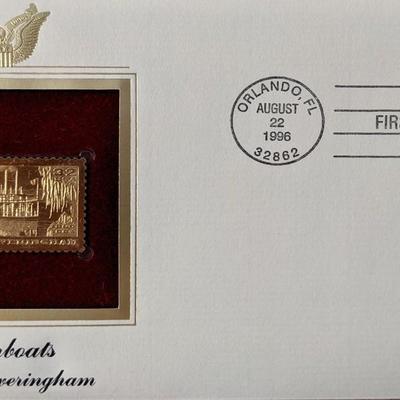 Riverboats Rebecca Everingham Gold Stamp Replica First Day Cover