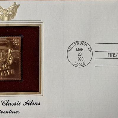 Americas Classic Films Adventures Gold Stamp Replica First Day Cover