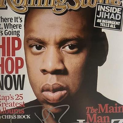 Jay-Z signed Rolling Stone Magazine cover photo
