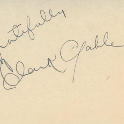 Clark Gable signature cut. GFA Authenticated