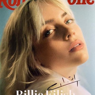 Billie Eilish signed Rolling Stone Magazine cover photo