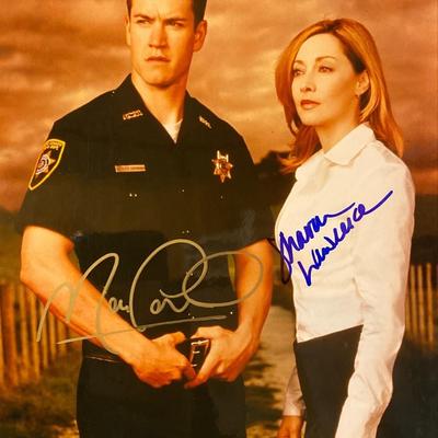 NYPD Blue Mark-Paul Gosselaar and Sharon Lawrence signed photo