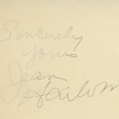 Jean Harlow signature cut. GFA Authenticated