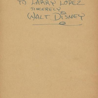 Walt Disney signed note