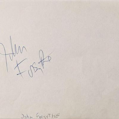 Actor John Forsythe autograph 