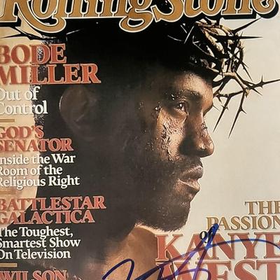 Kanye West signed Rolling Stone Magazine cover photo