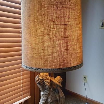 LARGE FIGURAL LAMP A MAN CARRYING WHEAT