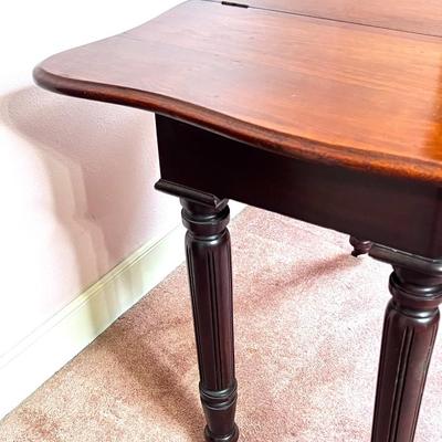 Vintage Solid Wood Drop Leaf Convertible Table on Casters