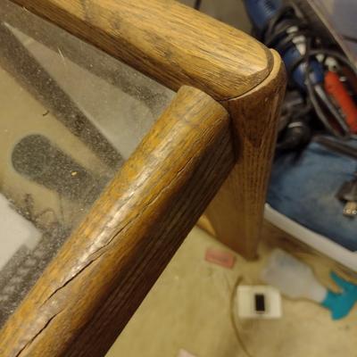 Wood Frame and Glass Top Sofa Table- Approx 50" x 14" x 25" Tall