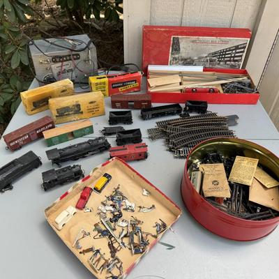 Vintage Train and Trolley Bus Lot