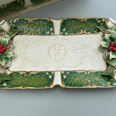 Large Decorative Holly Tray