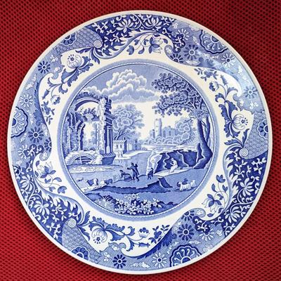 11 3/8 in Round Spode cake plate Blue and White Italian design