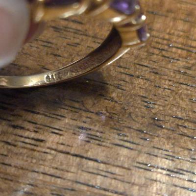 14k Gold Amethyst Ring