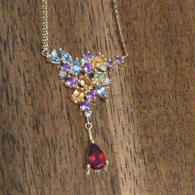 10k Gold & Multi Gemstone Necklace