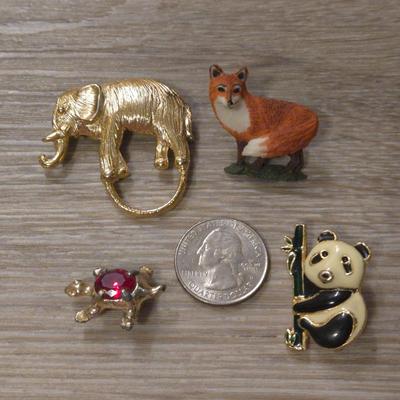Animal Brooch Lot