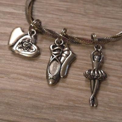 Silver Tone Dancer Charm Bracelet