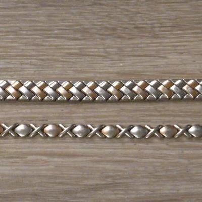 18k Gold Plate And Stainless Bracelets