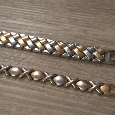 18k Gold Plate And Stainless Bracelets