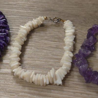 Shell & Amethyst Bracelets