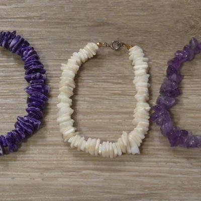 Shell & Amethyst Bracelets