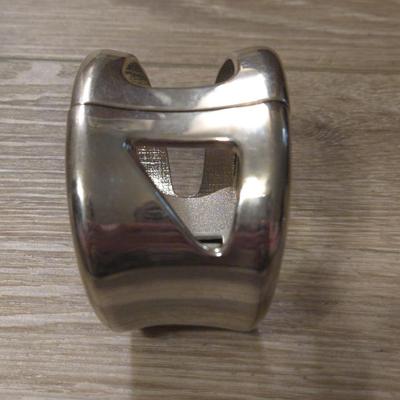Wide Hinged Silver Tone Bracelet
