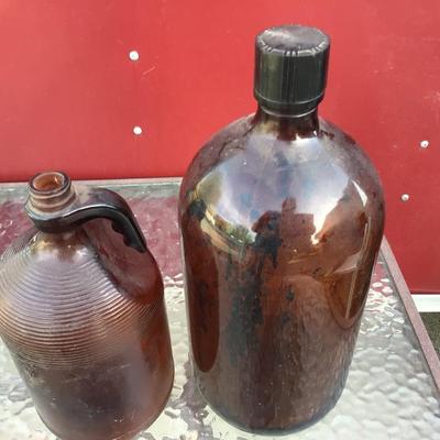 Large Brown Glass Bottles