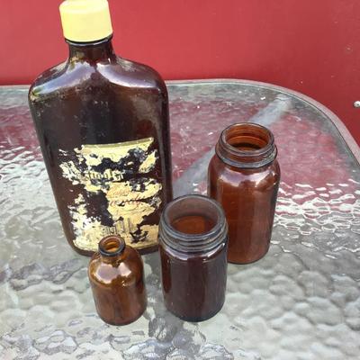 Set of 4 Brown Bottles
