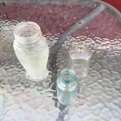 Set of 3 Clear Glass Bottles