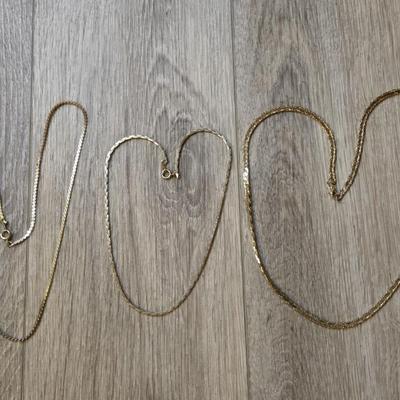 (3) Gold Tone Chains