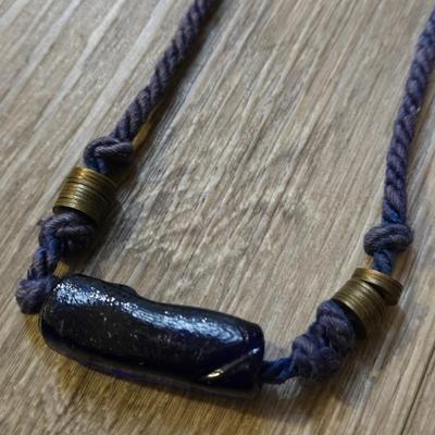 Glass Bead and Glass with Flower Pendant Necklaces