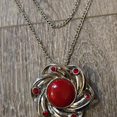 Red & Silver Tone Necklaces