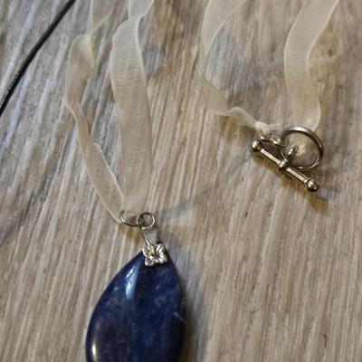 (2) Stone Pendant Necklaces