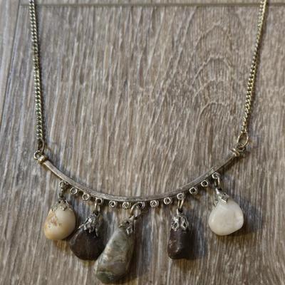(2) Stone Necklaces with Multiple Stones