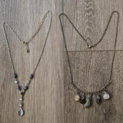 (2) Stone Necklaces with Multiple Stones
