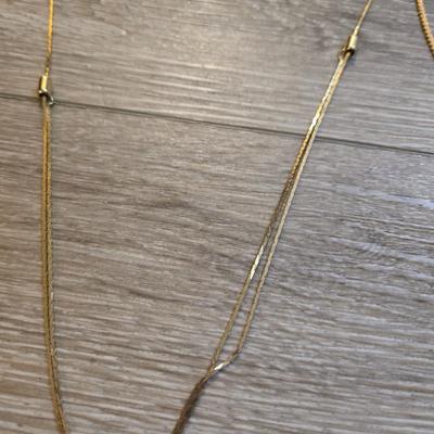 (3) Gold Tone Necklaces