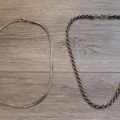 (2) Gold Tone Necklaces