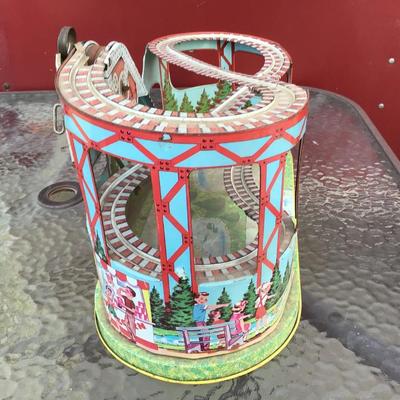 Vintage Metal Wind Up Rollercoaster Toy