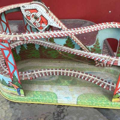 Vintage Metal Wind Up Rollercoaster Toy