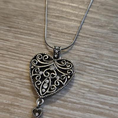 Heart Pendant and Bead Necklaces