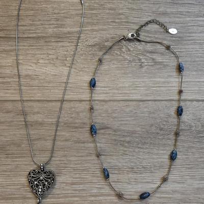 Heart Pendant and Bead Necklaces