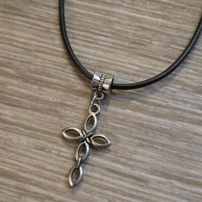 Cross Necklace and Silver Bead Necklace