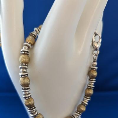 Lot of 3 pieces Brighton Gold and silver tone Necklace, drop earrings and bracelet