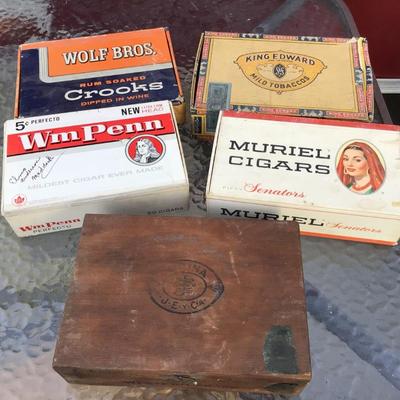 Five Cigar Boxes